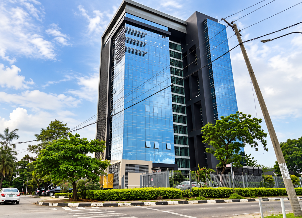 Modern Blue Glass Office Tower
